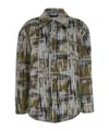 Bottega Veneta Multicolor Overshirt With Pointed Collar In Brushed Wool Woman In Gray