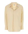 Bottega Veneta Cream Shirt In Cotton And Silk In Nude