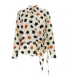Bottega Veneta Silk Shirt With Polka Dot Pattern And Tie Detail In White