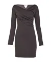 Bottega Veneta Mini Dark Brown With Front Cross-over In Fluid Viscose Woman In Black