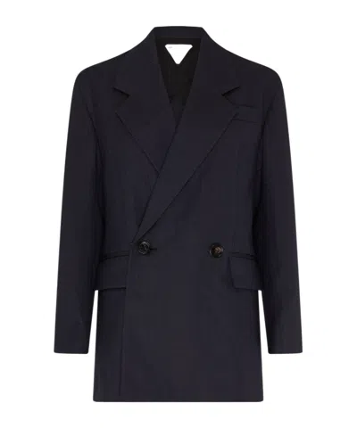 Bottega Veneta Long-sleeved Suit Coat In Black