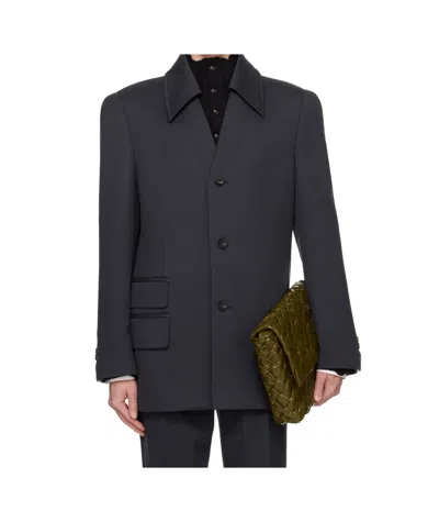 Bottega Veneta Long-sleeved Suit Coat In Black