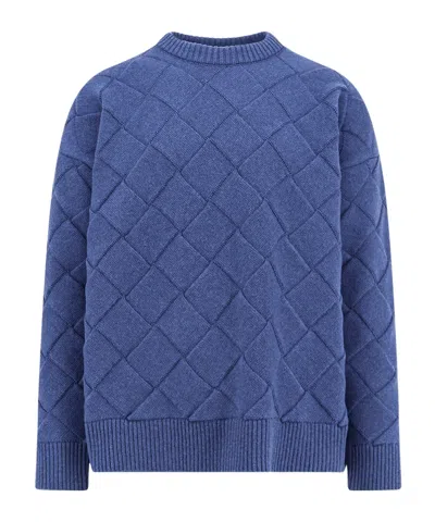 Bottega Veneta Long-sleeved Sweater In Blue