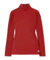 Bottega Veneta Appliquéd Stretch-cotton Jersey Blouse In Red