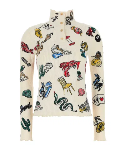Bottega Veneta Long-sleeved Top In White