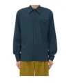 Bottega Veneta Light Wool Twill Shirt In Blue
