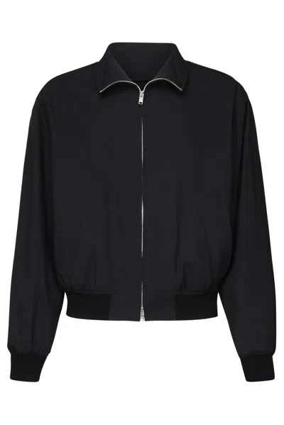 Bottega Veneta Long Sleeved Zip-up Jacket In Blue