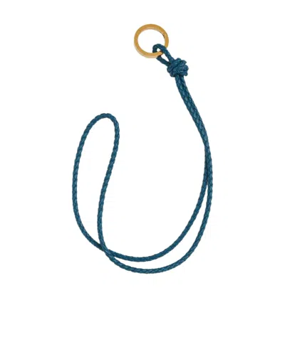 Bottega Veneta Long Woven Key Ring In Blue
