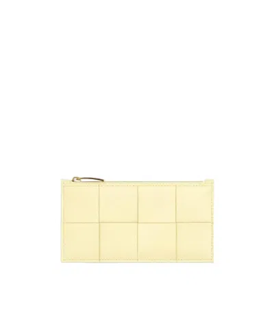 Bottega Veneta Long Zipper Card Bag In Nude