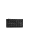 Bottega Veneta Long Zipper Card Case In Black