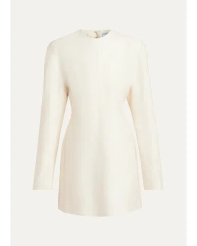 Bottega Veneta Long-sleeve Cotton-silk Toile Mini Dress In Animal Print