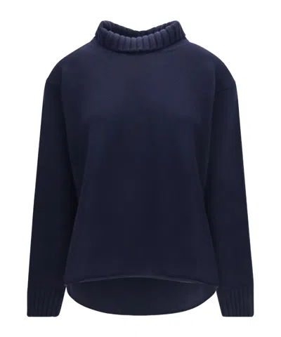 Bottega Veneta Long-sleeve Knit Top In Blue