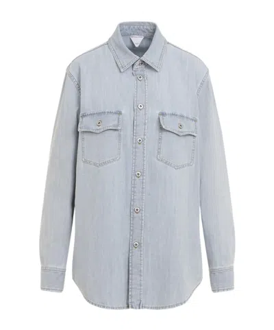 Bottega Veneta Light Blue Chambray Shirt. In Multi