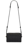 Bottega Veneta Black Leather Small Loop Camera Bag In Black & Gold