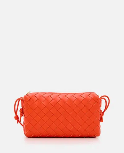 Bottega Veneta Loop Baguette Leather Shoulder Bag In Orange-gold