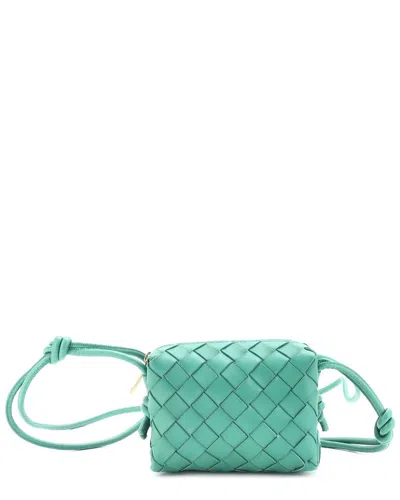 Bottega Veneta Loop Crossbody Bag Intrecciato Nappa Candy (authentic Pre-loved) In Blue