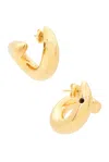 Bottega Veneta Loop Earrings In Yellow Gold