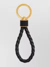 Bottega Veneta Loop Handle Braided Key Ring In Black