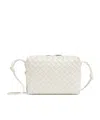 Bottega Veneta Loop Small Intrecciato Napa Shoulder Bag In White