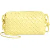 Bottega Veneta Women's Mini East-west Intrecciato Leather Shoulder Bag In Sherbert/gold