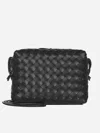 Bottega Veneta Loop Intrecciato Leather Crossbody Bag In Black