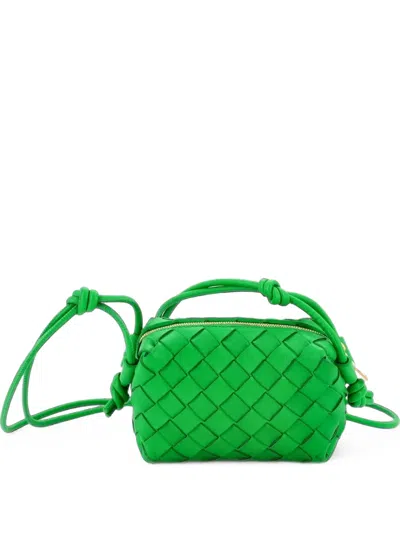 Pre-owned Bottega Veneta Loop Intrecciato Nappa Candy Crossbody Bag In Green