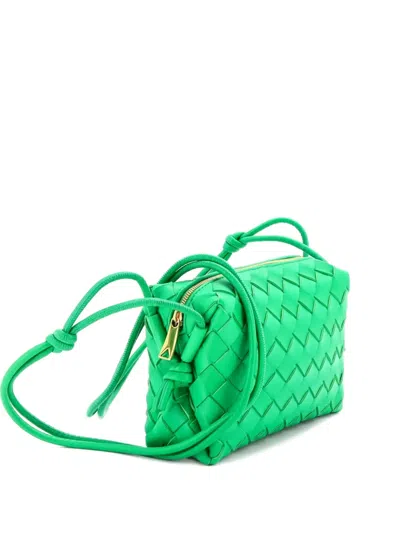 Pre-owned Bottega Veneta Loop Intrecciato Nappa Mini Crossbody Bag In Green