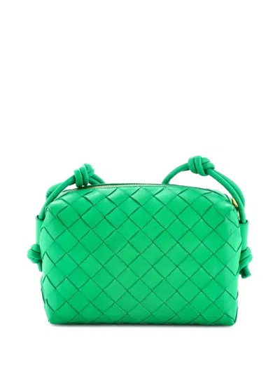 Pre-owned Bottega Veneta Loop Intrecciato Nappa Mini Crossbody Bag In Green