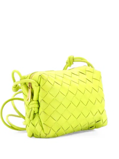 Pre-owned Bottega Veneta Loop Intrecciato Nappa Mini Crossbody Bag In Green
