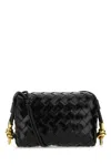 Bottega Veneta Mini Knot Detail Intrecciato Leather Crossbody Bag In Black