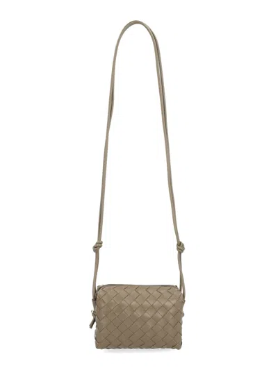 Bottega Veneta Loop Mini Intrecciato Leather Shoulder Bag In Nude