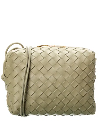 Bottega Veneta Womens Travertine-gold Loop Small Leather Cross-body Bag In Green