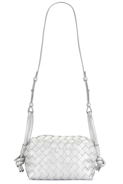 Bottega Veneta Loop Top Handle Bag In Silver