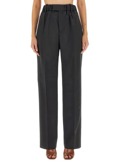Bottega Veneta Tailored Virgin Wool Trousers With Elasticated Waistband In Black