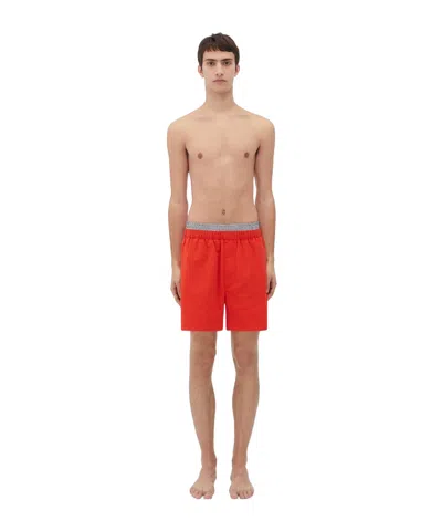 Bottega Veneta Loose Waist Swimming Trunks In Red