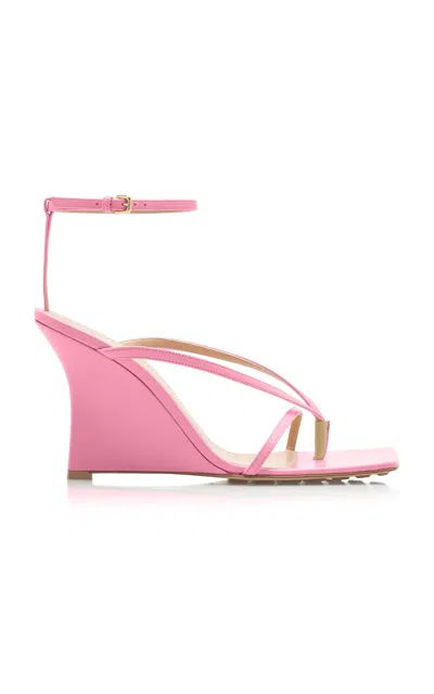 Bottega Veneta Women's Stretch Strappy Wedge Sandals In Pink