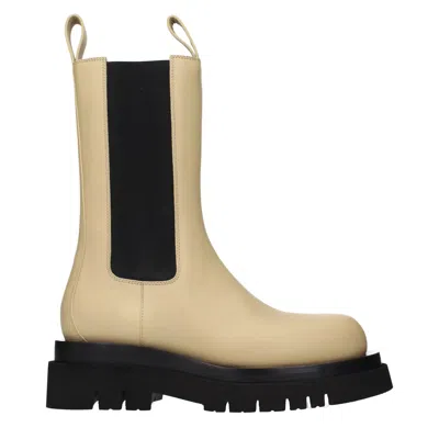 Bottega Veneta Lug Ankle Boots Women's Beige/sugar Cane Leather In Multi