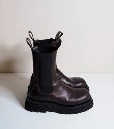 Pre-owned Bottega Veneta Lug Boots In Brown