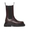 Bottega Veneta Lug Rubber-trimmed Leather Chelsea Boots In Chocolate Brown