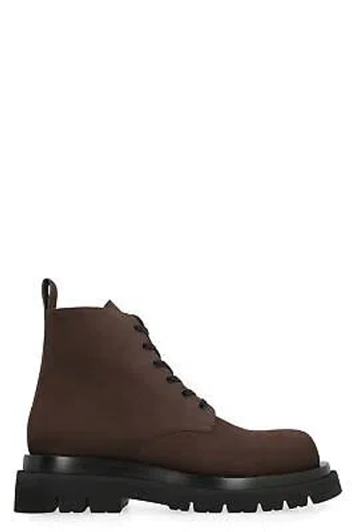 Pre-owned Bottega Veneta Lug Lace-up Ankle Boots In Brown