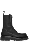 Bottega Veneta Black Lug Lace-up Boots In Nero