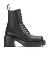 Bottega Veneta Womens Black Lug Lace-up Leather Combat Ankle Boots 3 In Black