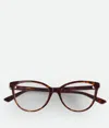 Bottega Veneta Classic Brille In Cat-eye-form In Havana/transparent