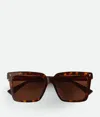 Bottega Veneta Soft Recycled Acetate Square Sunglasses In Brown
