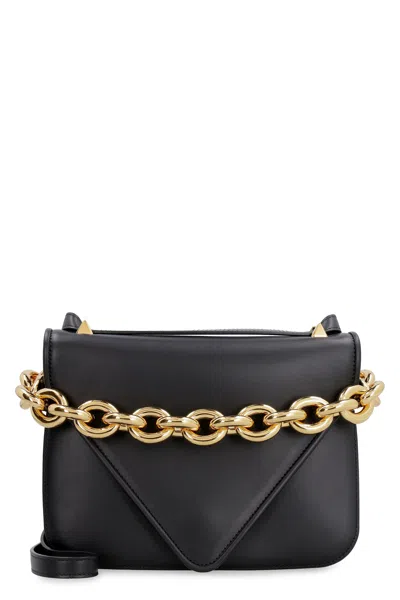 Bottega Veneta Luxurious Black Leather Envelope Handbag For Women In Purple