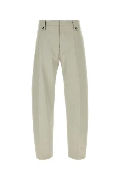 Bottega Veneta Luxurious Raffia Canvas Wide-leg Trousers For Men In Grey