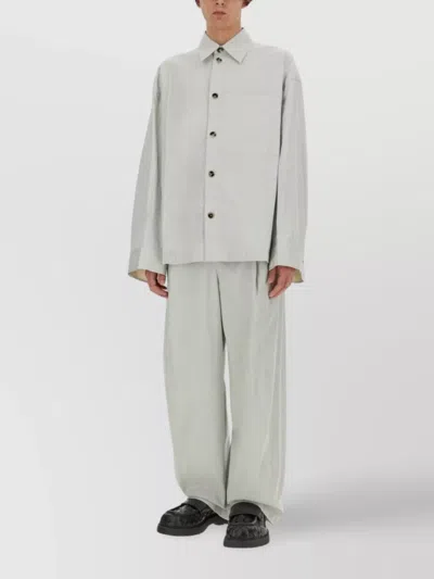 Bottega Veneta Luxurious Silk Long Sleeve Shirt With Pocket In Gray