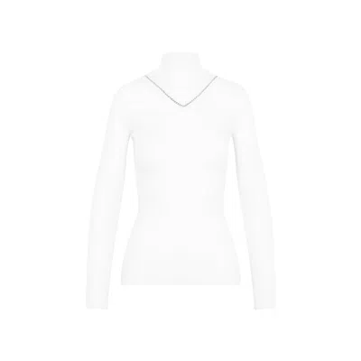 Bottega Veneta Luxurious White Cashmere Sweater For Women
