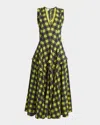Bottega Veneta Gingham Cotton Dress In Multiyello