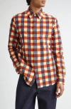 Bottega Veneta Macro Gingham Cotton Button-up Shirt In Multi